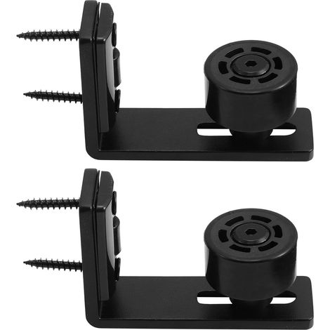 2 pièces Butée de rail pour porte coulissante, noir, réglable (1/5)