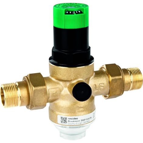 Resideo Riduttore di pressione D06F-LF ottone senza piombo, LFA, R 1/2, D06F-1/2LFA