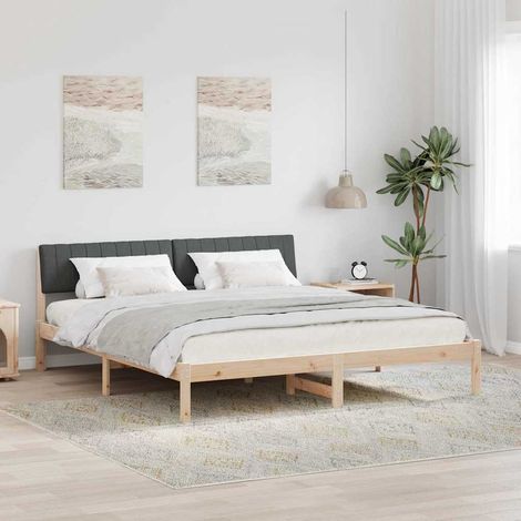 Estructura de cama Negro y gris oscuro 180 x 200 cm (1/5)