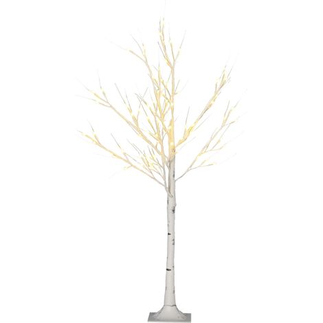 Petit sapin de Noël blanc en polypropylène et métal avec 72 lumières LED pour une utilisation intérieure et extérieure, 17 x 17 x 120 cm (1/5)