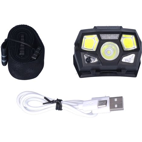 Lampe frontale haute luminosité autonomie longue durée capteur de mouvement angle réglable 60° lampe frontale à induction pour sport (1/5)