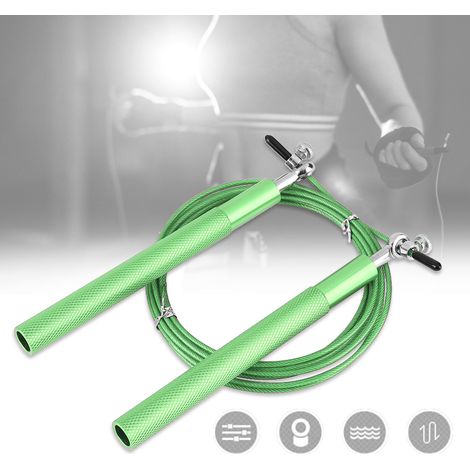 Poignée en Alliage Léger pour Corde à Sauter Rapide - Entraînement Fitness et Cardio (Vert) (1/5)