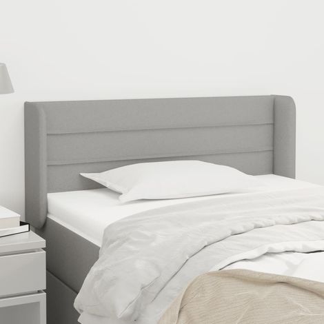 vidaXL Tête de lit avec oreilles Gris clair 83x16x78/88 cm Tissu (1/5)