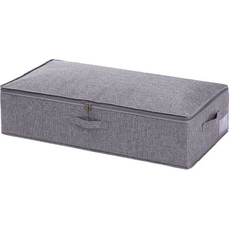Panier de rangement pliable pour couvertures, vêtements, couettes et placard - Gris (1/5)