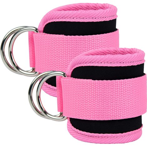 Sangle Cheville - Pour Machine À Câbles Et Élastiques De Résistance - Réglable Avec Boucle Auto-Agrippante - Pour Entraînement Bas Du Corps - Paire (1/5)