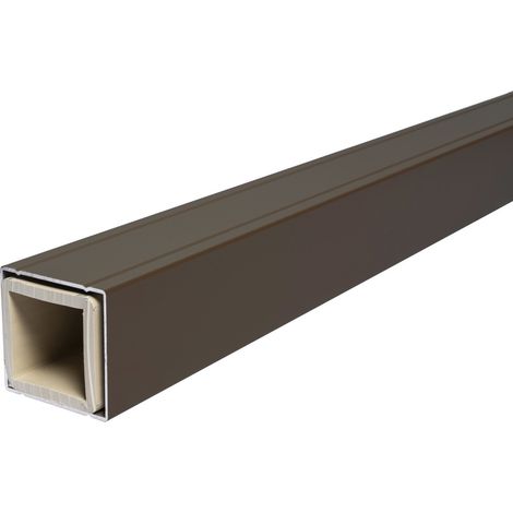 elephant Alupfosten 185 x 6,8 x 6,8 braun mit Abdeckung Rahmenschelle