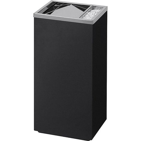 Cestino Gettacarte Posacenere 30,6x60x24,5 cm in Metallo Nero Opaco 17L per Interno Esterno (1/5)