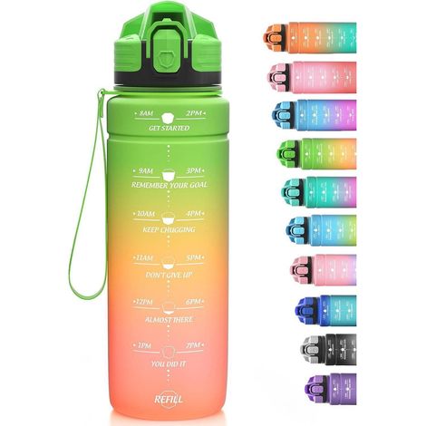 Trinkflasche Kinder 500ml Auslaufsicher 17oz-greenorangepink 500 ml (1/5)