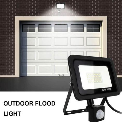 1 Projecteur Led Detecteur de mouvement 30W 2700LM IP66 etanche blanc froid 6000K exterieur (1/3)