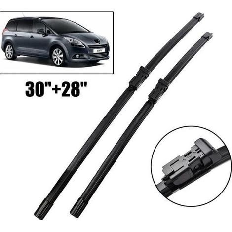 Lot de 2 Balais d'essuie-glace avant Pour Peugeot 5008 MK1 2009 2010 2011 2012 2013 2014 2015 2016 2017 (1/4)