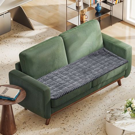 Dark Grey Corduroy Thickened Sofa Cushion 210cm W x 70cm D (1/5)