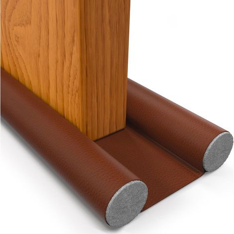 Boudin de Porte Isolant Froid – Bas de Porte Isolant, Anti Courant d'air, Isolation Phonique et Thermique,Ajustable jusqu'à 93cm (1, Marron) (1/5)