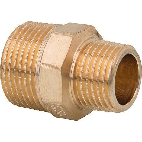 Raccord fileté en laiton rouge mamelon double réduit type 3245 3/4" X 1/2" (1/2)