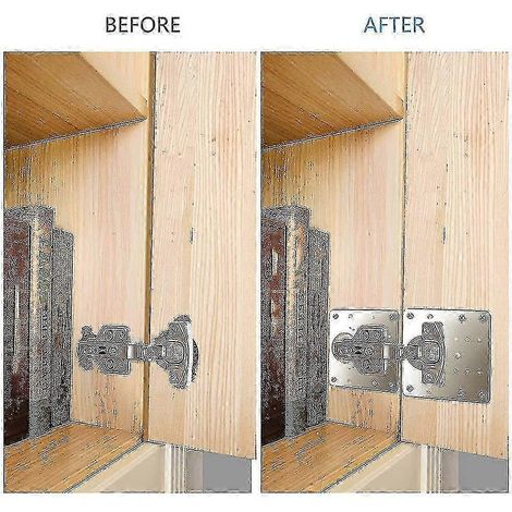 10 flache Reparaturplatten für Scharniere mit Löchern zur Montage von MENI-Schranktüren (1/2)