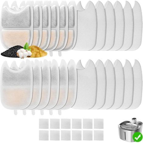 Filtro per fontanella per gatti FEELNEEDY da 4 litri (135 fl oz) YPD-C004, confezione da 12 filtri (12+12+12). (1/4)