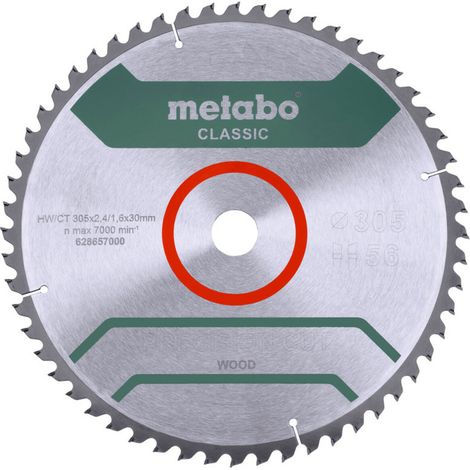 Metabo Sägeblatt "precision cut wood - classic", 305x2,4/1,6x30 Z56 WZ 5°neg /B (1/4)