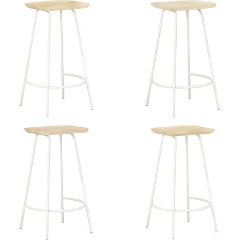 Asientos de bar 4 pcs de manguera masiva de madera (1/5)