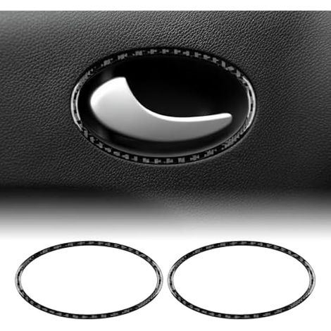 KUNGKIC Autocollant décoratif pour poignée de porte de voiture en fibre de carbone pour Mercedes-Benz SLK R171 2004 2005 2006 2007 2008 2009 2010 Accessoires (noir) (1/5)