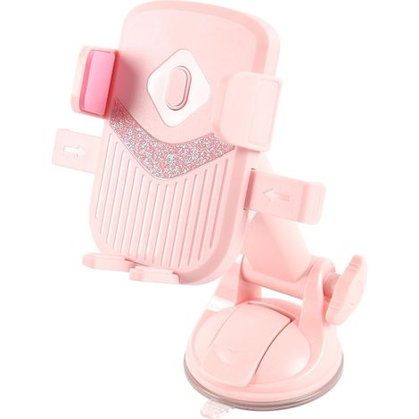 Support Universel pour téléphone Portable avec Grille d'aération pour Tableau de Bord et Pare-Brise Rose (1/5)