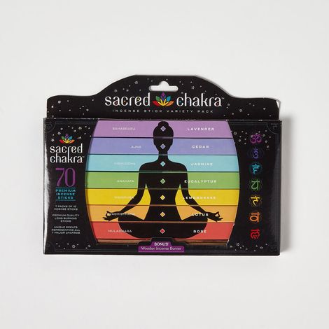HOMESCAPES Chakra Incense Sticks Gift Set with Wooden Burner (1/5)