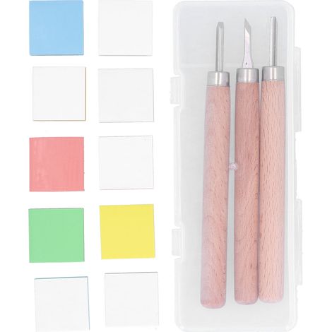Carving Rubber Stamp Kit Block Printmaking Printing Making with Cutter Tools Art Supplies (1/5)