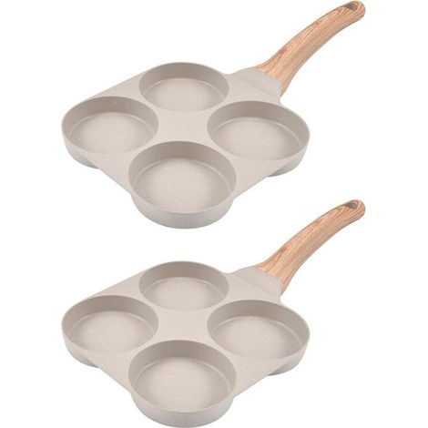 Sartén para tortilla de 2 huevos, sartén antiadherente para huevos de 4 tazas, sartén para huevos de desayuno, sartén para panqueques, sartén para crepes (1/4)