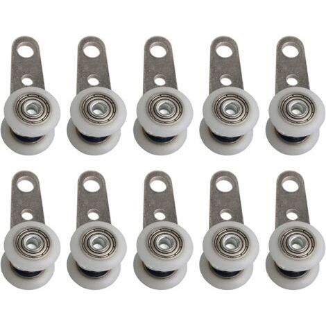 Lot De 10 Roulettes Pour Baies Vitrées Ou Portes Coulissantes - En Métal Et En Plastique - 4,5X 1,9Cm