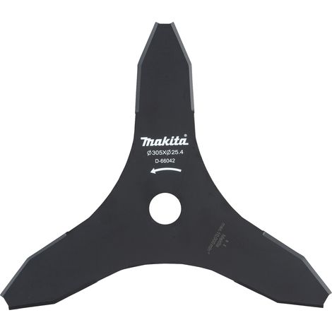 Makita – Lame de débroussailleuse D66042 Ø305mm – Alésage Ø25,4mm – 3 dents pour coupe précise des broussailles – Épaisseur 3mm