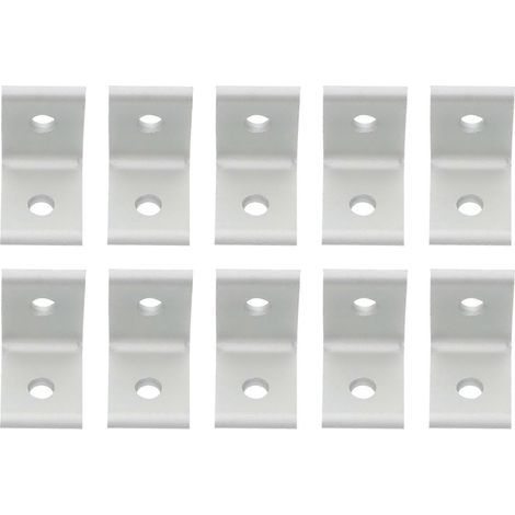 10 L-förmige Verbinder, Eckwinkel, Aluminiumprofile – 2,5 x 2,5 cm – Silber (1/4)
