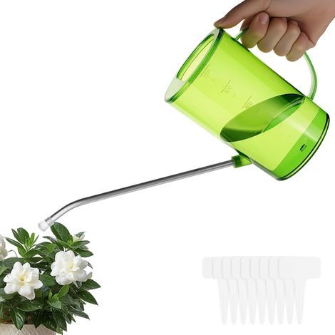 Gieter voor kamerplanten met lange tuit, 1L plantengieter, kleine gieter, binnengieter voor kamerplanten, vetplanten, bonsaibloemen (groen) (1/5)
