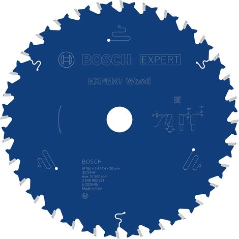 Bosch PRO Circular EXPERT Wood Circular Saw Blade 185 x 20 mm T32 2608902233 (1/5)