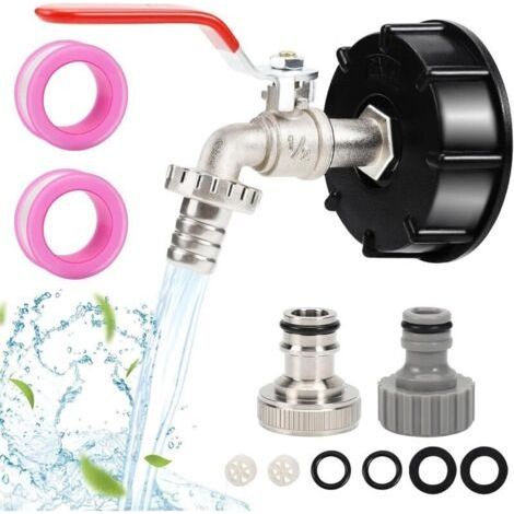 1000L-Tank-Wasserhahn-Adapter, S60x6-Aluminiumlegierung, ideal für Regenwassersammler und Bewässerung (1/5)