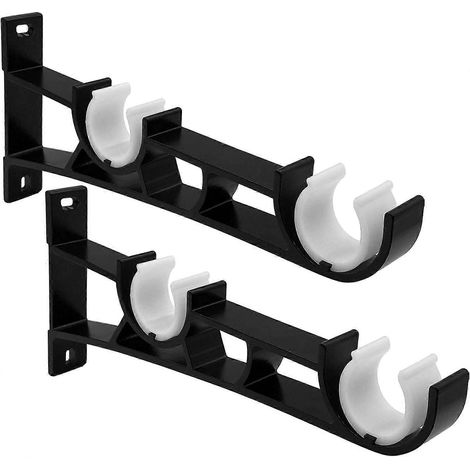 Supports de tringle à rideaux doubles, crochets de tringle à rideaux robustes, fixation murale (1/5)