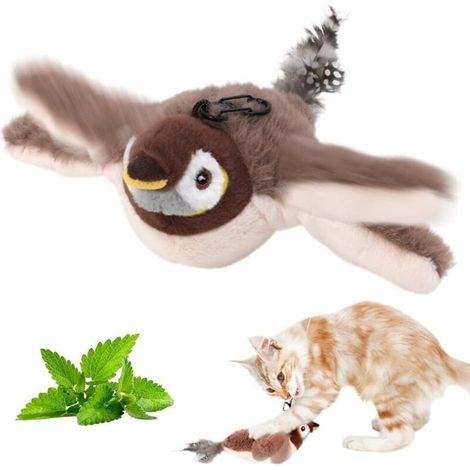 Bird for Cats, New Interactive Cat Toy 2025, Moving Bird Cat Toy, Plush Cat Toy, Flying Bird for Cats, Singing Cat Toy (Birds) (1/4)
