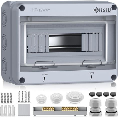 Boîte de Distribution 12 Modules Extérieur IP65 ABS Résistant Coffret Electrique Couvercle PC Transparent, Accessoires Complets, Installation Simple, Adapté à l’Intérieur et à l’Extérieur (1/5)