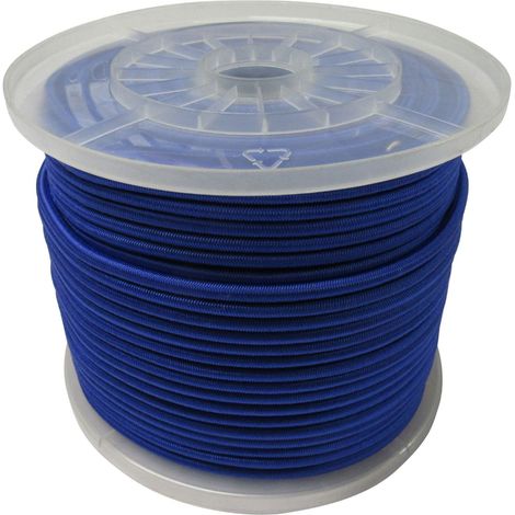 Elastic Bungee Rope Shock Cord 6MM Blue (100M Reel Elasticated Tie Down)