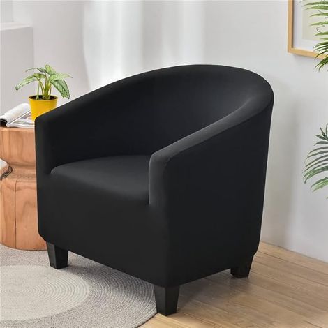 Copripoltrona trasformabile ed elasticizzata, copripoltrona antiscivolo elegante e alla moda, copripoltrona a vasca senza fodera per cuscino (nero)