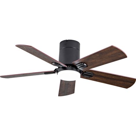 Ventilador de techo 42 pulgadas negro con LED regulable, mando a distancia y motor DC reversible (1/5)
