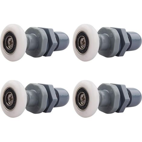 Shower door rollers, 4-piece set of brass sliding door rollers for replacing sliding rails for glass shower doors (23 mm) (1/5)