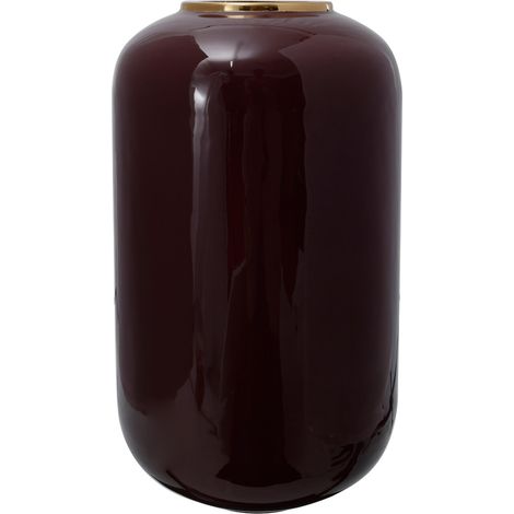 Vaso Art Deco in metallo bordeaux e oro (1/3)