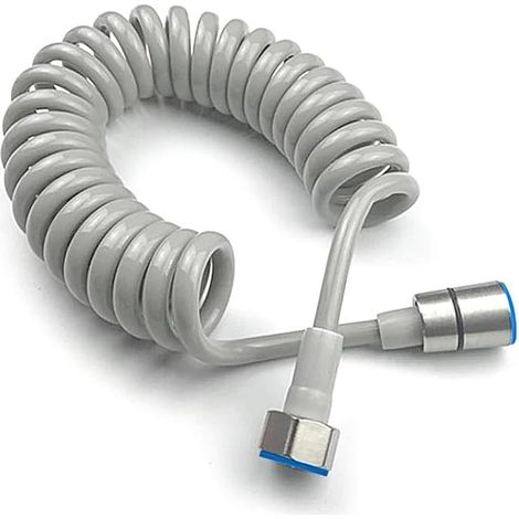 Flexible de Douche Télescopique,ABS Ressort Tuyau de Douche pour Salle de Bains Pommeau de Douche à Main de Toilette Bidet Pulvérisateur,Raccord Fileté Universel G1/2",Gris (1/5)