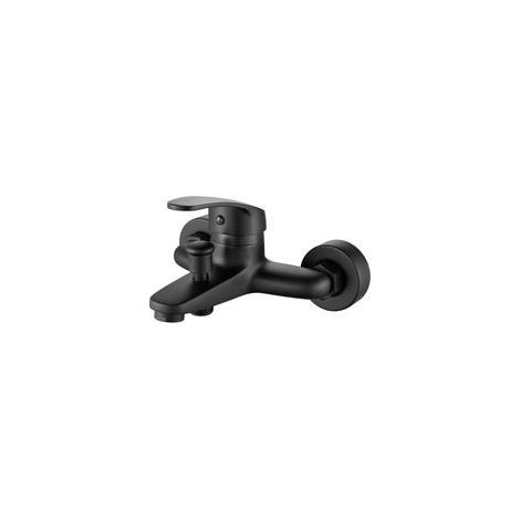 Mitigeur Monocommande Bain Douche Noir, Robinet Baignoire Mural, Robinet Douche Mitigeur Baignoire, Raccord Fileté pour Flexible en 1/2\ (1/5)