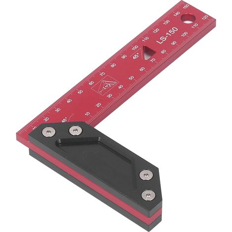 Règle de menuisier 45° 150mm pour traçage précis, outil de charpente et mesure d'angle double (1/5)