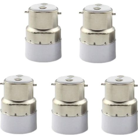 5 Pack B22 to E14 Bulb Socket Converter B22 Socket Switch to Standard E14 Adapter Lamp Holder (1/4)