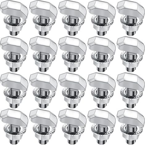 Lot de 20 vis à tête marteau M6 x 12 - En acier inoxydable A2-70 - Avec écrous à dents de blocage - Écrous à bride - Vis à double filetage M6 - Pour rail de montage solaire PV, serre et profil en (1/5)