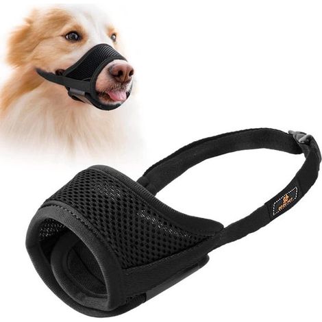 Museruola per cani, museruola regolabile per cani, museruola resistente in nylon per cani, boccaglio in rete morbida e traspirante, museruola antiabbaio, museruola per cani (1/5)