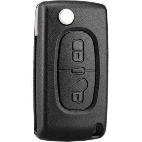 2 Boutons Coque Clé CE0536 - Compatible CE0536 - Clé à Rabat Pliable - Pour Peugeot 207 307 308 407 408 3008 5008 - Citroen C2 C3 C4 C5 C6 C8 (1/5)