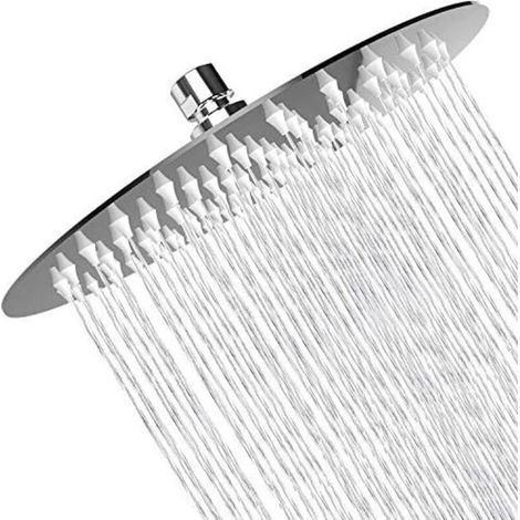 Hochdruck-Regenduschkopf, 8-Zoll-Regenduschbeutel aus Edelstahl 304, spiegelnde Oberfläche, schwenkbarer Sprühwinkel, luxuriöses Duscherlebnis. (1/4)
