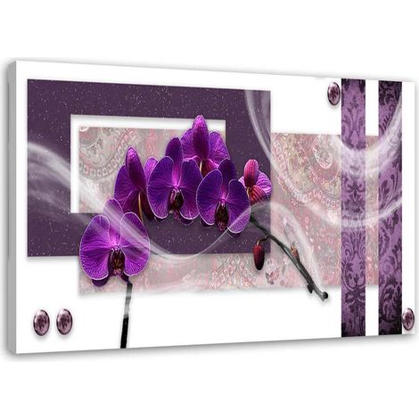 Tableau sur toile Orchidée Violet Abstrait 60x40 (1/5)