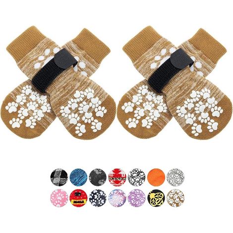 Chaussettes antidérapantes pour chiens pour empêcher le léchage des pattes, bottines pour chiens (petites, moyennes, grandes tailles et chiens âgés), bottes adhérentes et protections de pattes pour so (1/5)